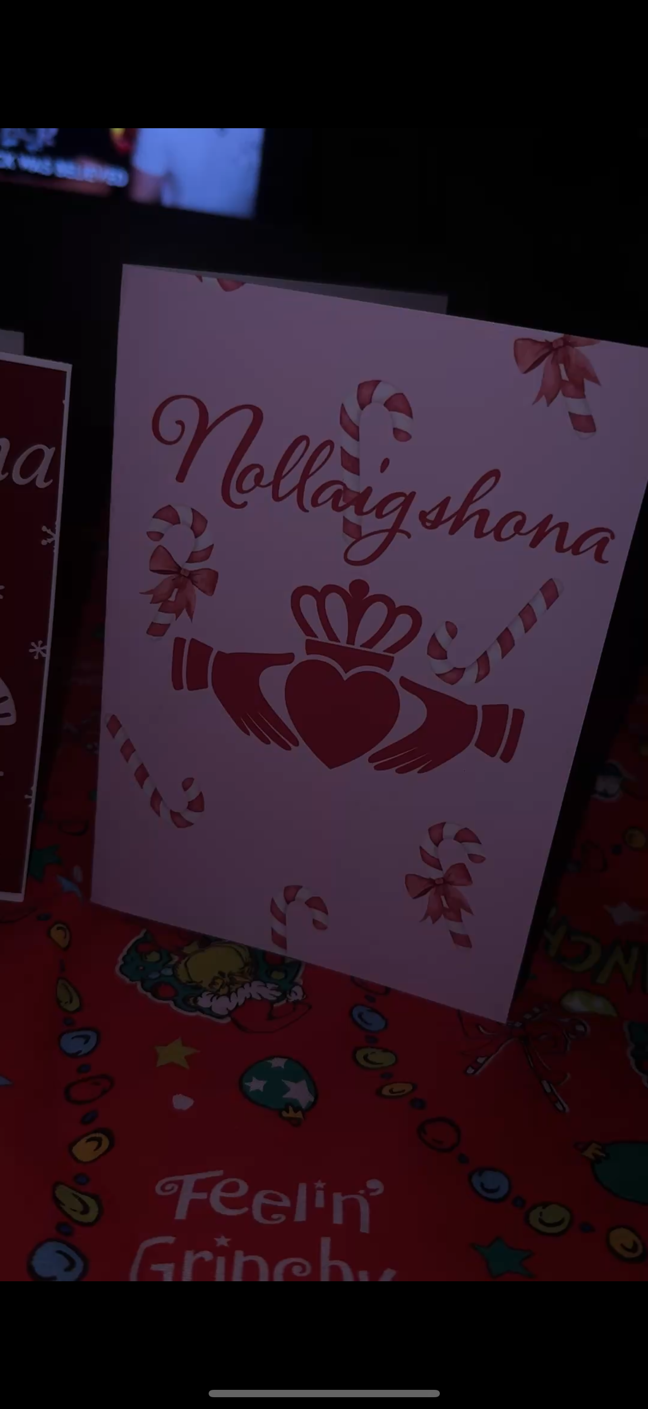 5 pack Christmas card candy cane