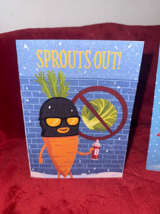 Sprouts out Christmas card